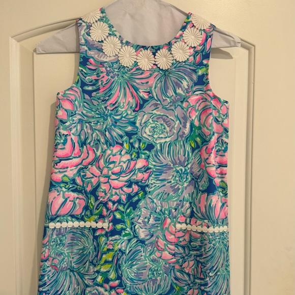 Lilly Pulitzer dress pink floral with white shell embroidery - Picture 1 of 1